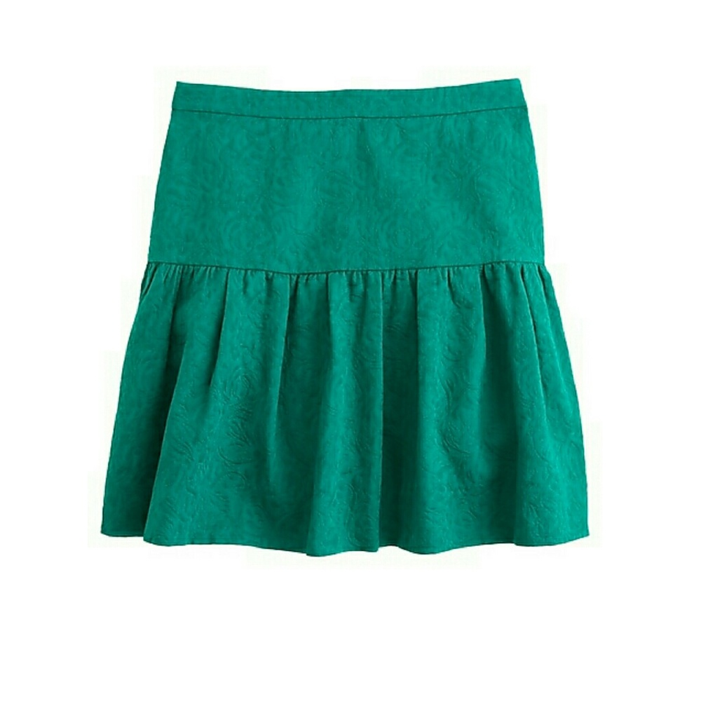 J. Crew Matelasse Drop Waist Skirt Green